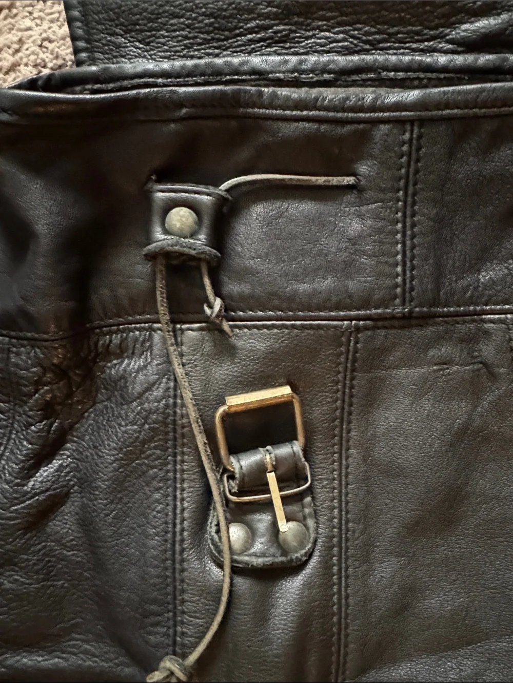 Classic Black Italian Leather Backpack - Unisex